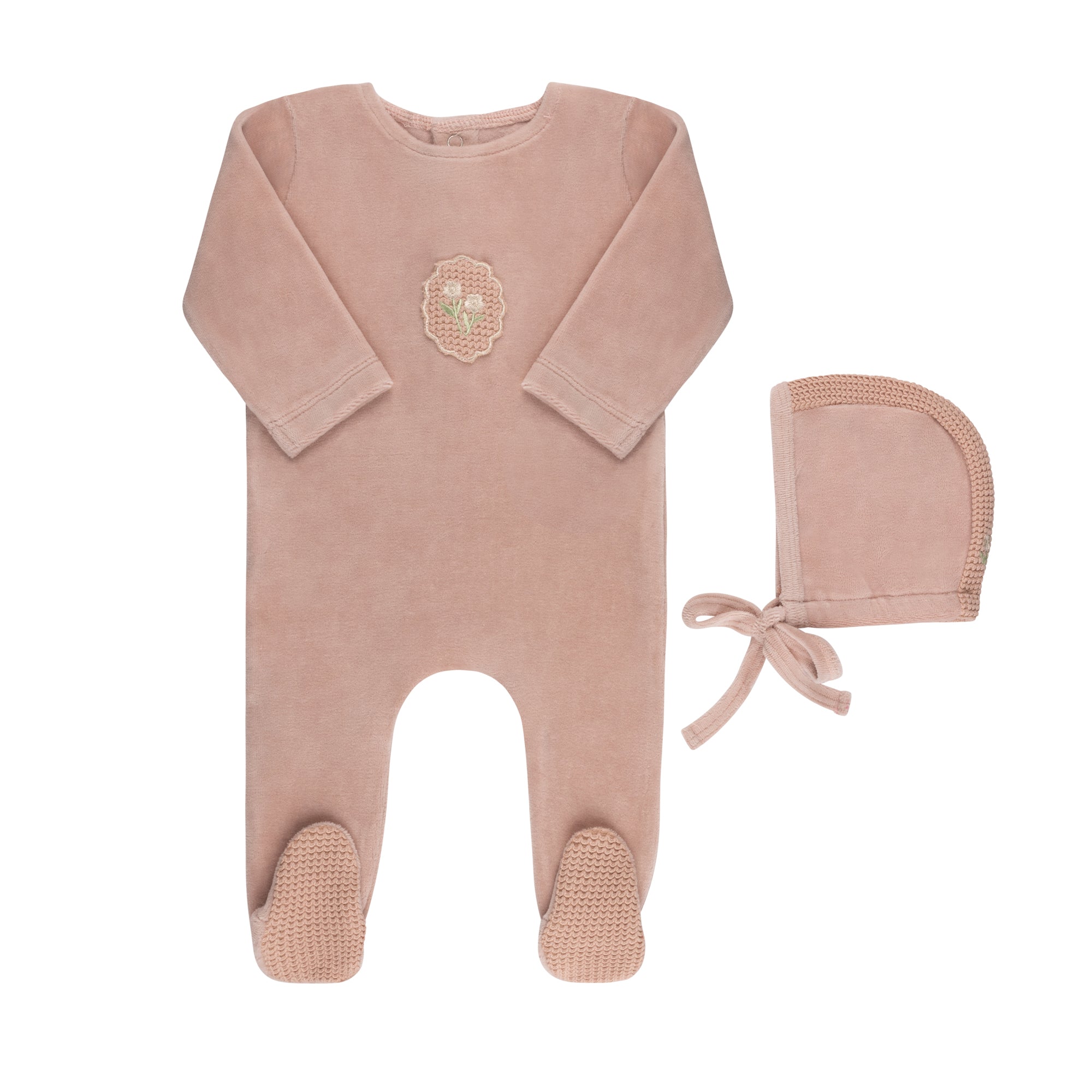 Crochet Applique Layette Set (Velour  Edition)