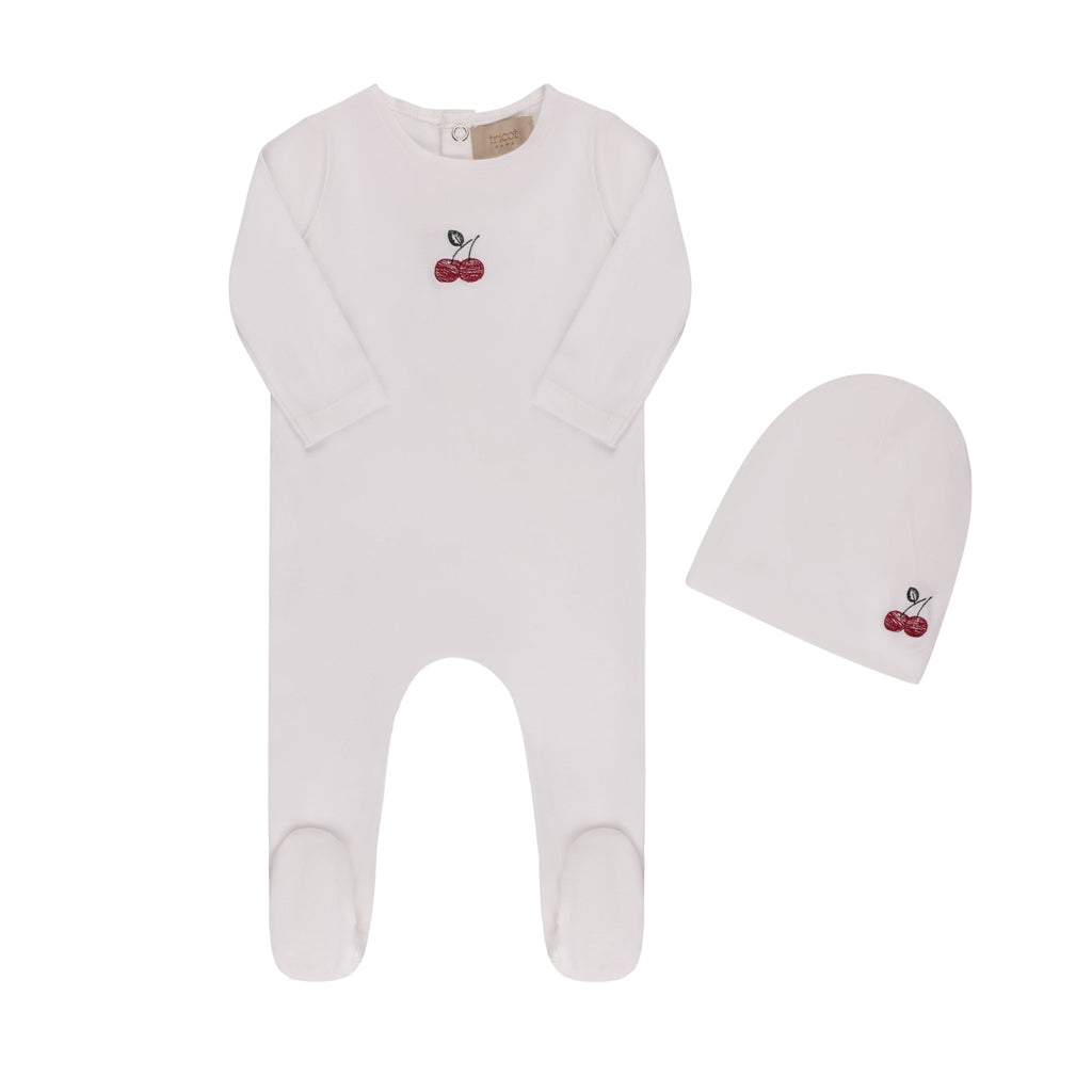 Embroidered Cherries/ Boat  Layette Set