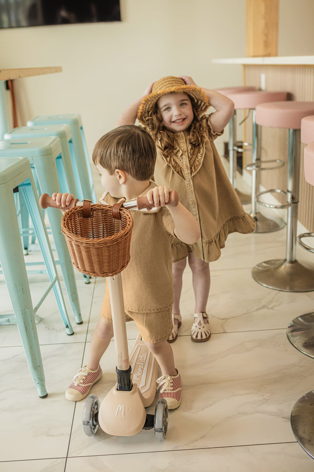Tan Wash Boys Set