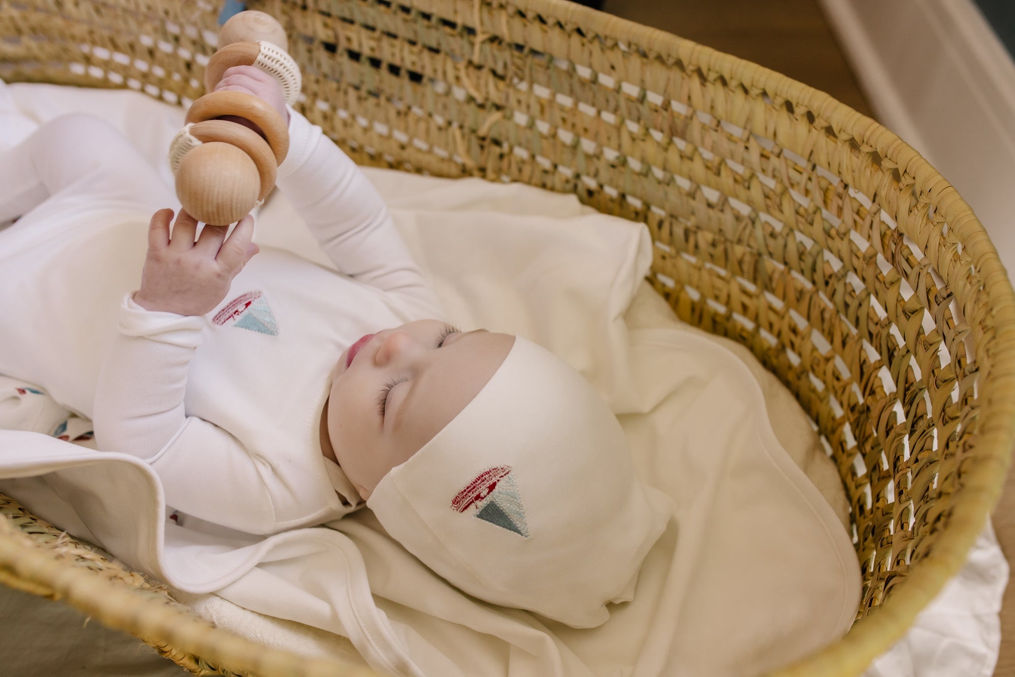 Embroidered Cherries/ Boat  Layette Set