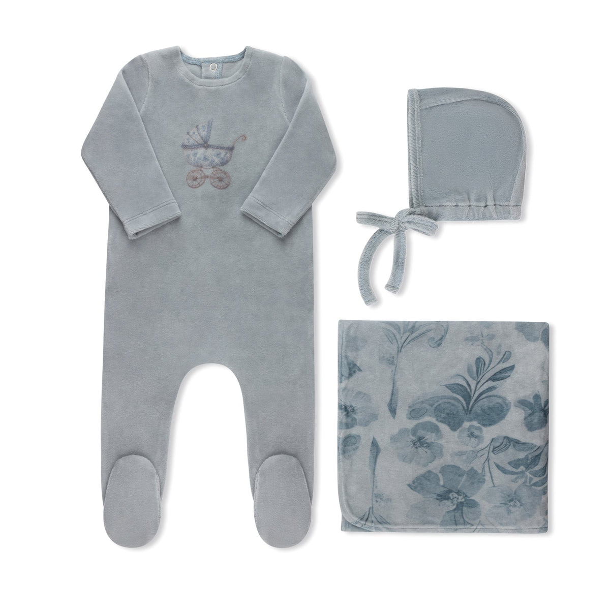 Watercolor Carriage Velour Collection Blue - Full Set