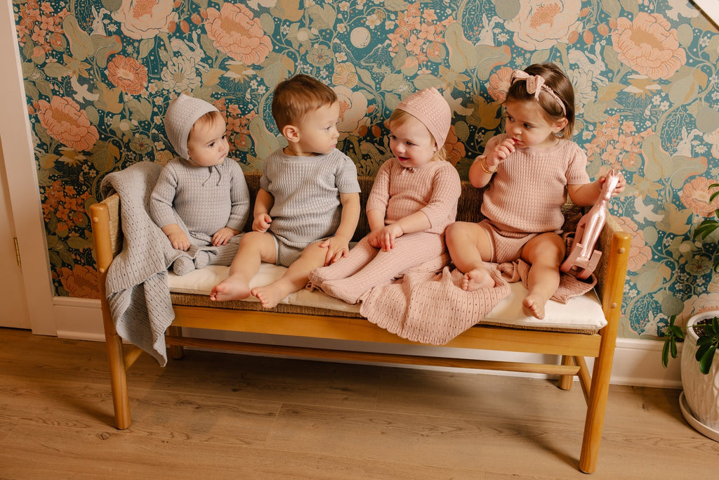 Pointelle Knit Footie & Hat