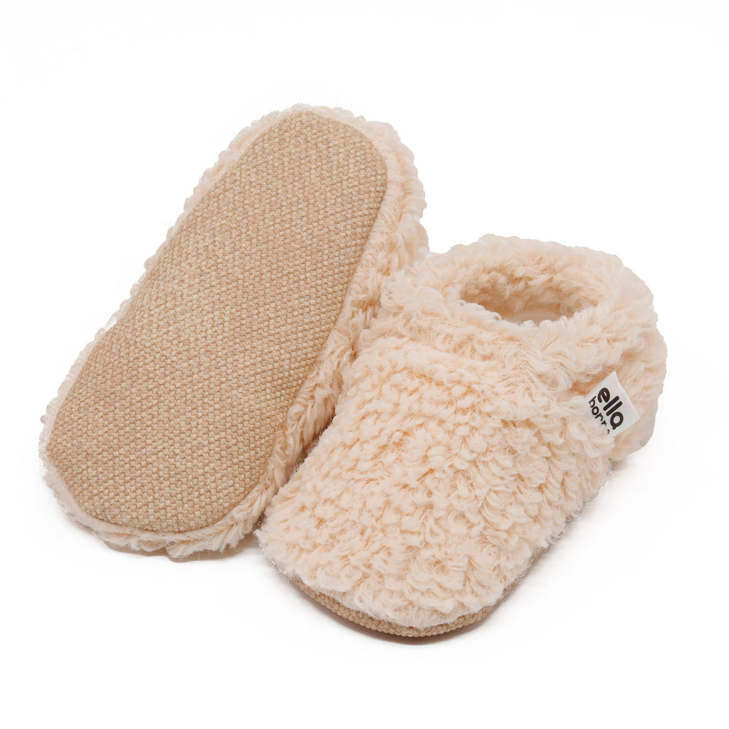 Teddy Soft Sole Baby Slippers – Beige