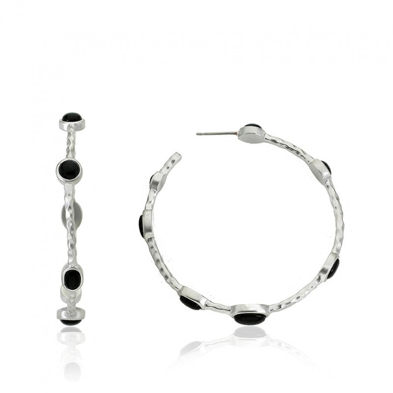 ARCTIC MIST Hammered Large Hoop Earrings