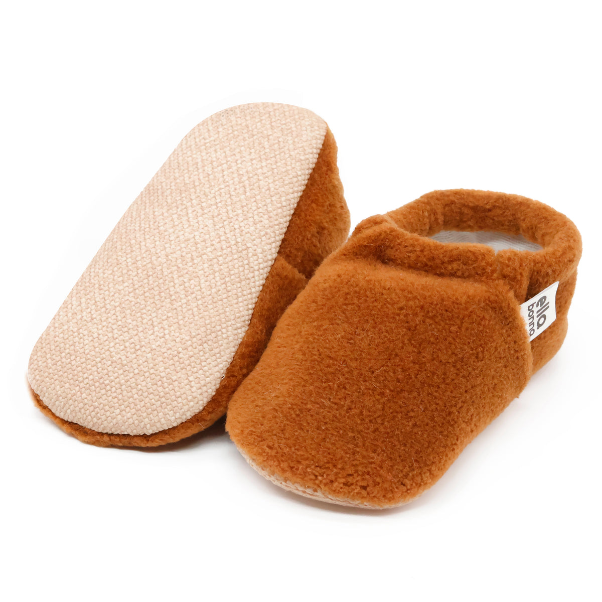 Fleece Soft Sole Baby Moccasins – Tan