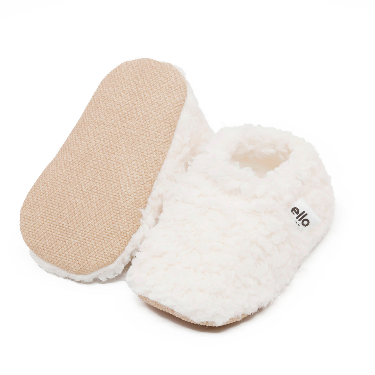 Teddy Soft Sole Baby Slippers – White