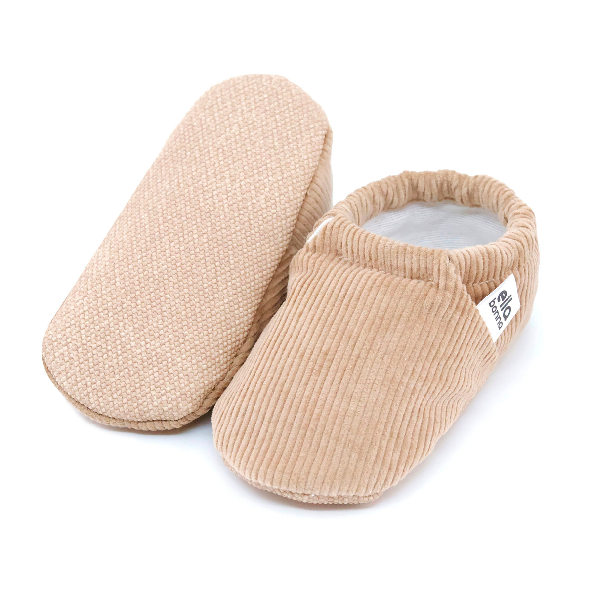 Corduroy Soft Sole Baby Moccasins – Beige