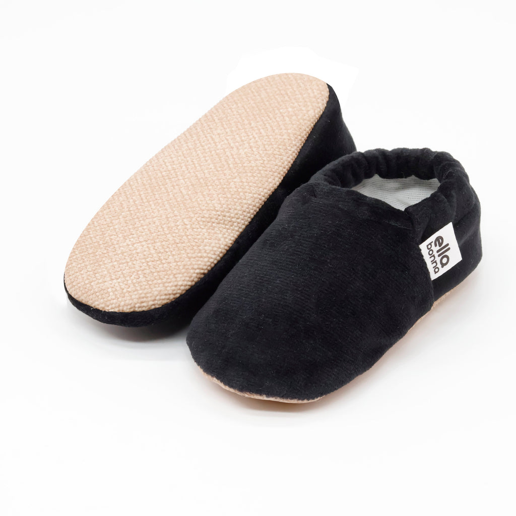 Velvet Soft Sole Baby Moccasins – Black