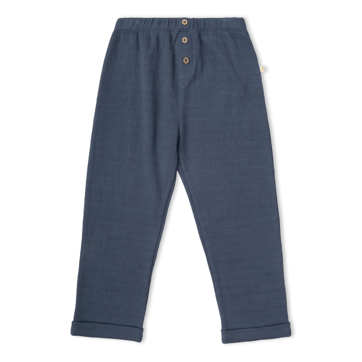 Organic Tee & Foldover Pants Set - Midnight Check