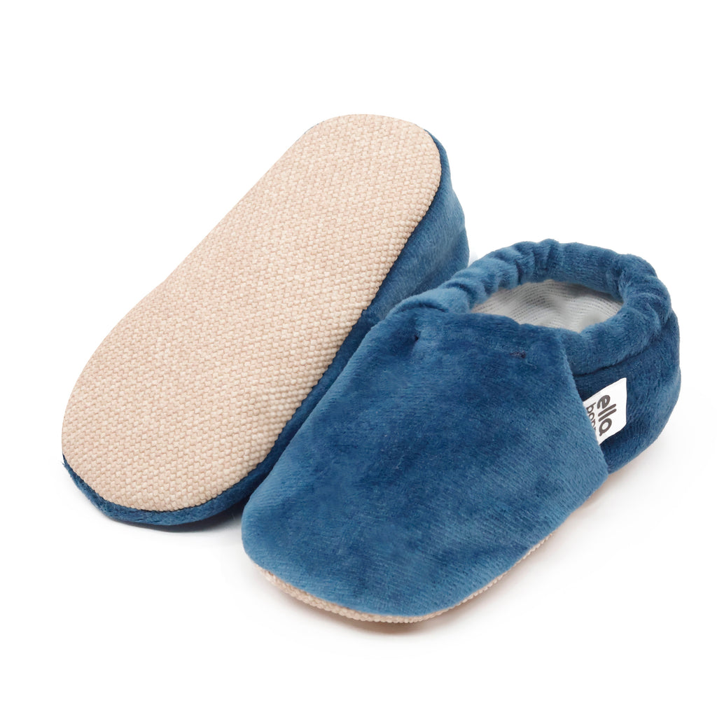 Velvet Soft Sole Baby Moccasins – Dark Blue