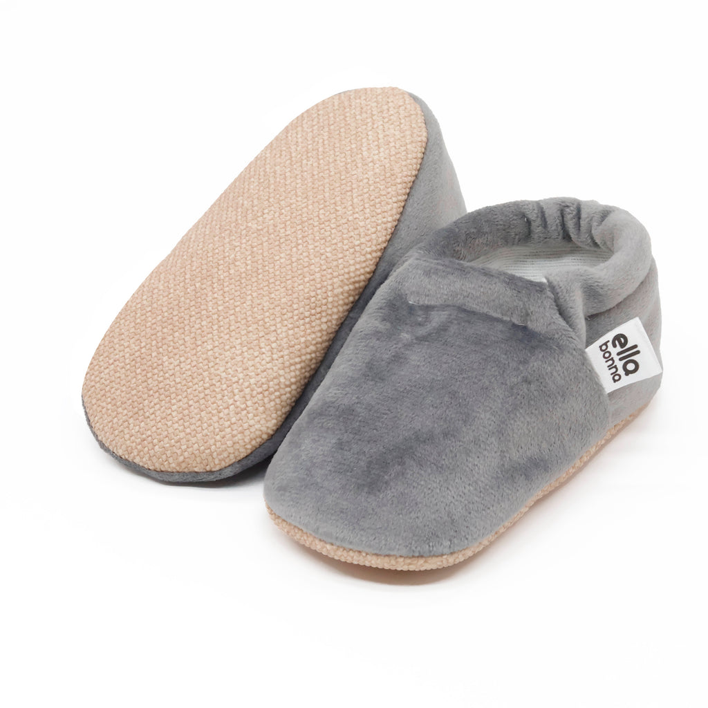 Velvet Soft Sole Baby Moccasins – Gray