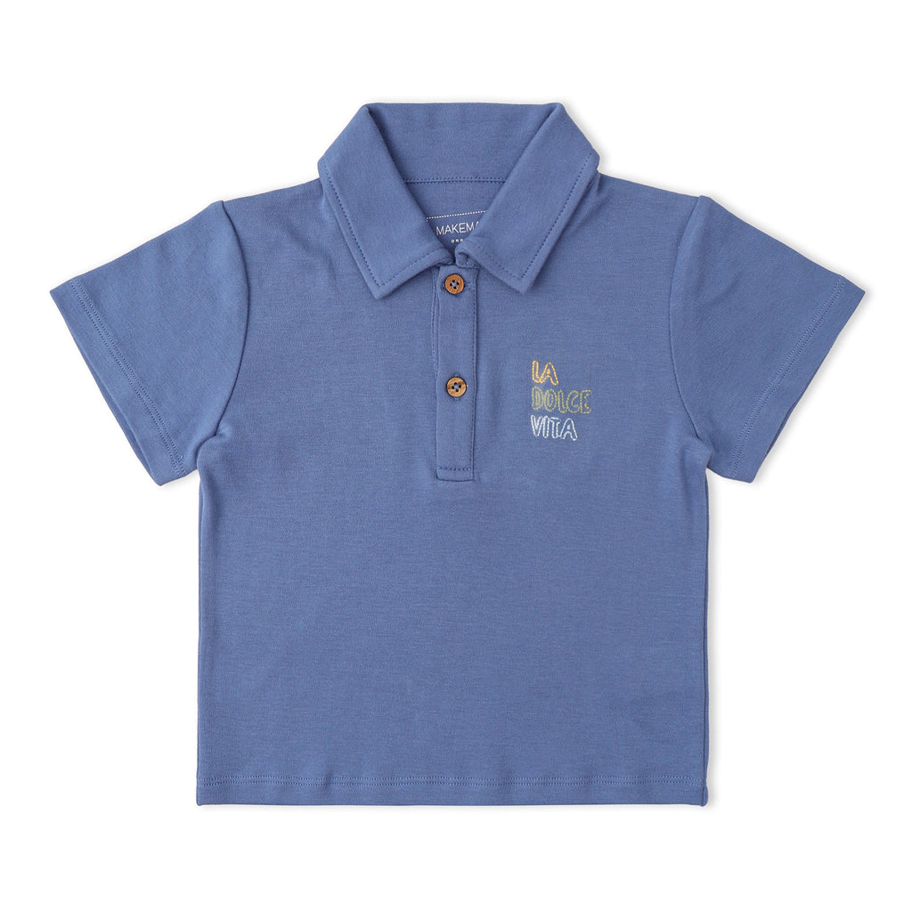 Organic Polo Shirt & Shorts Set - Slate
