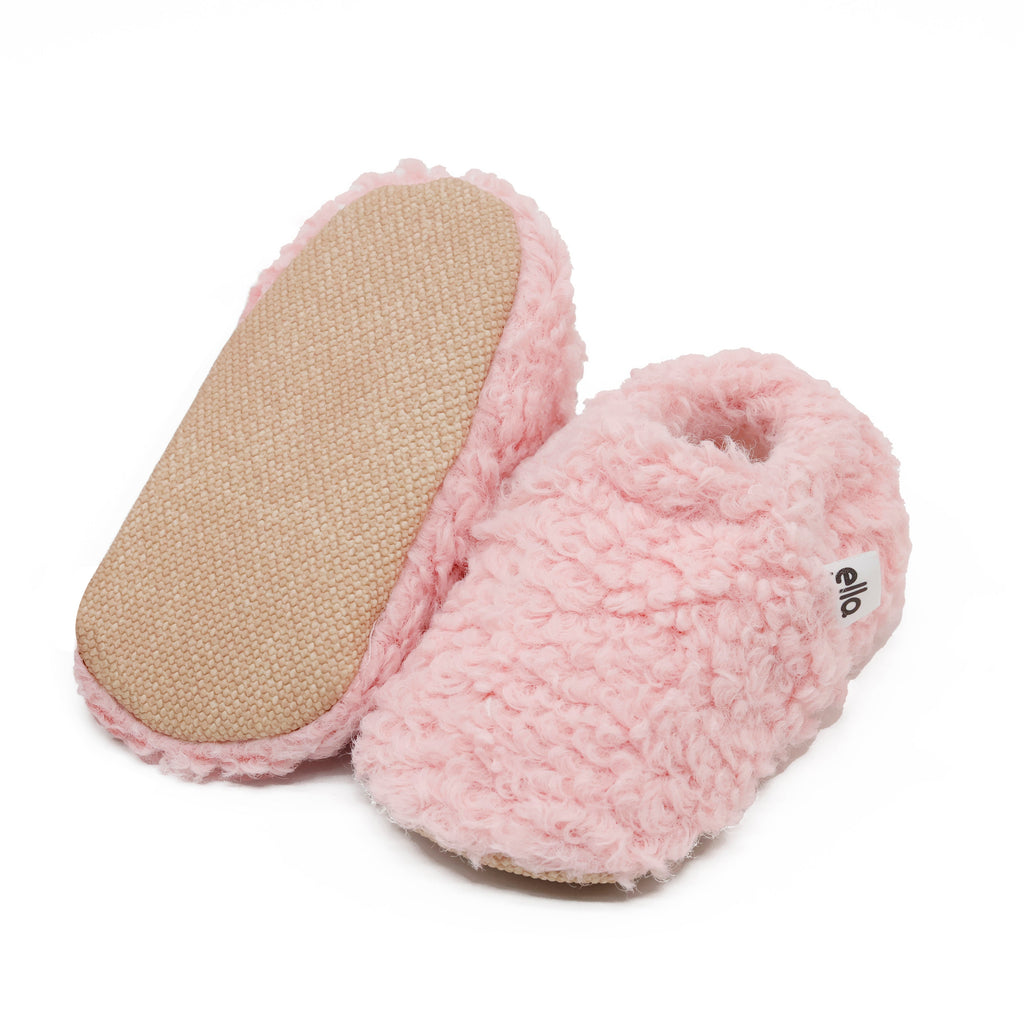 Teddy Soft Sole Baby Slippers – Pink