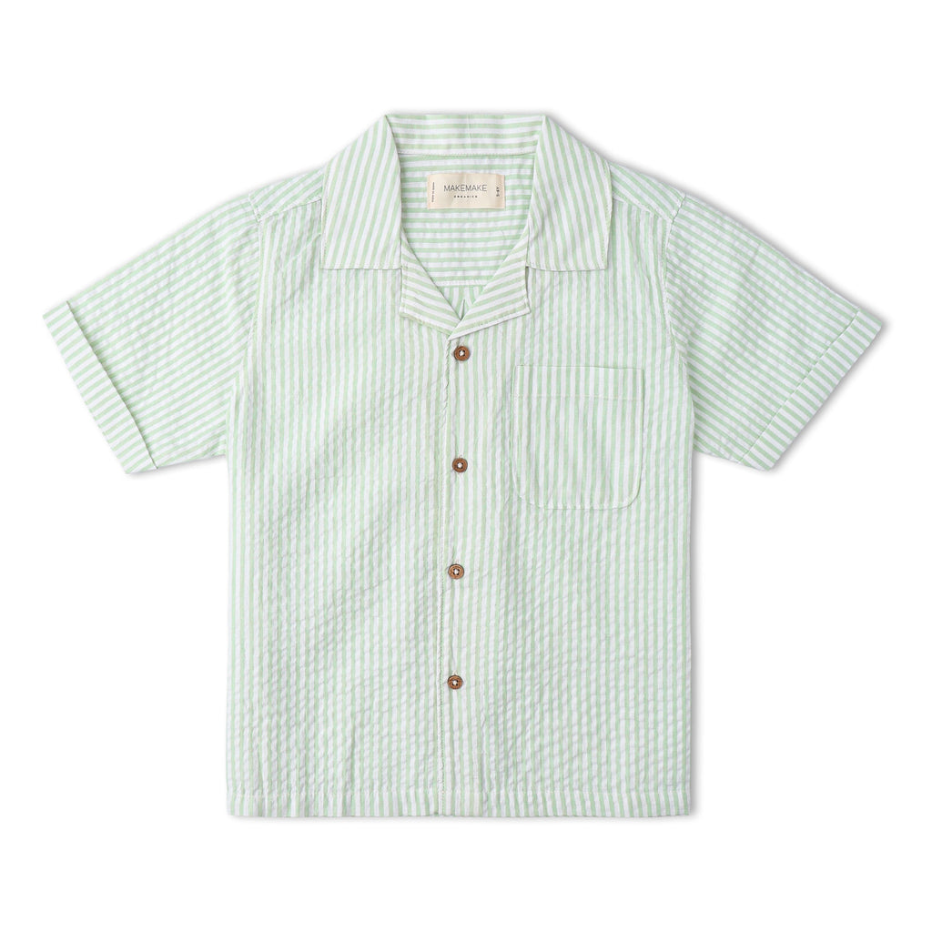 Organic Shirt & Shorts Set - Basil Stripes