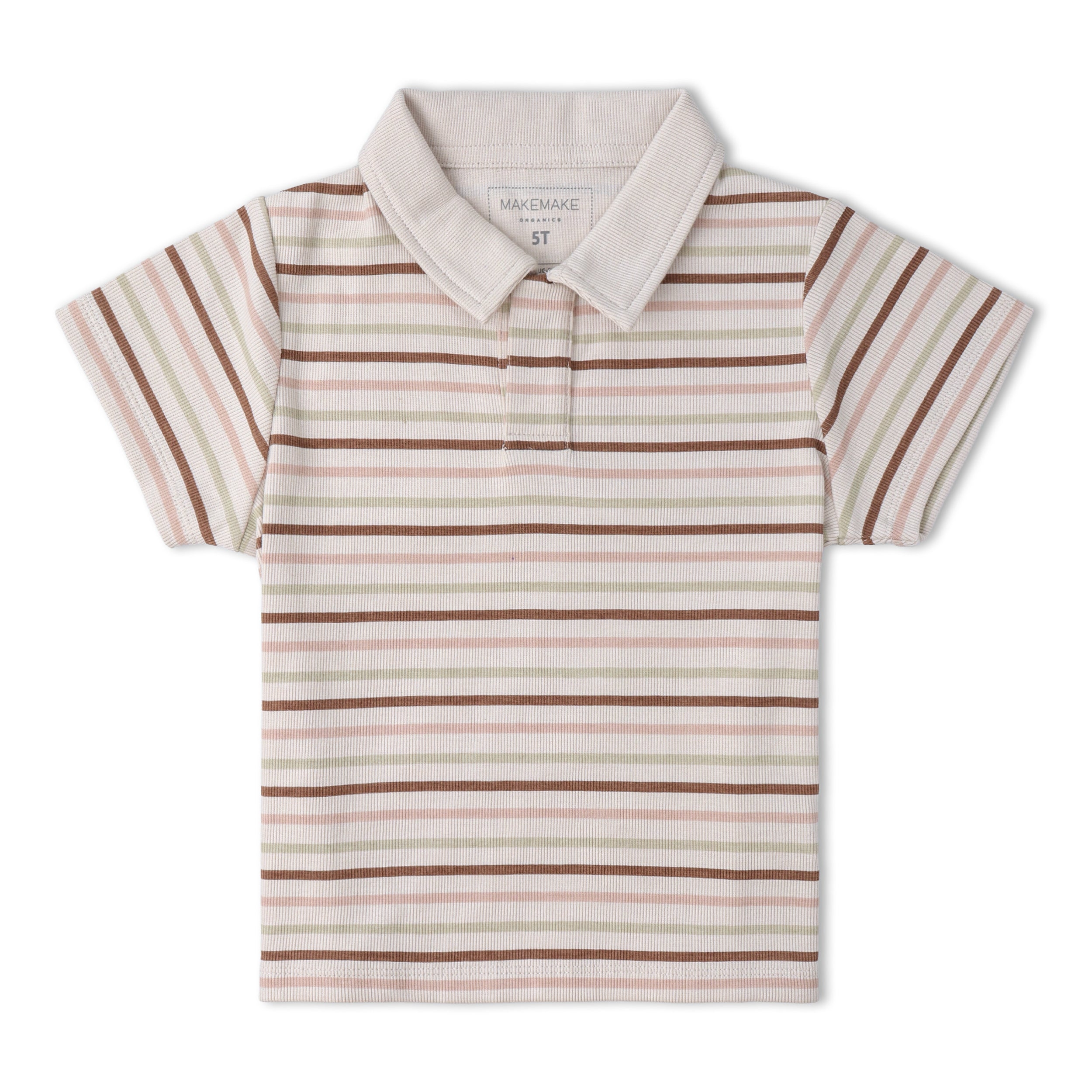 Organic Collar Tee & Shorts Set - Terra Stripes