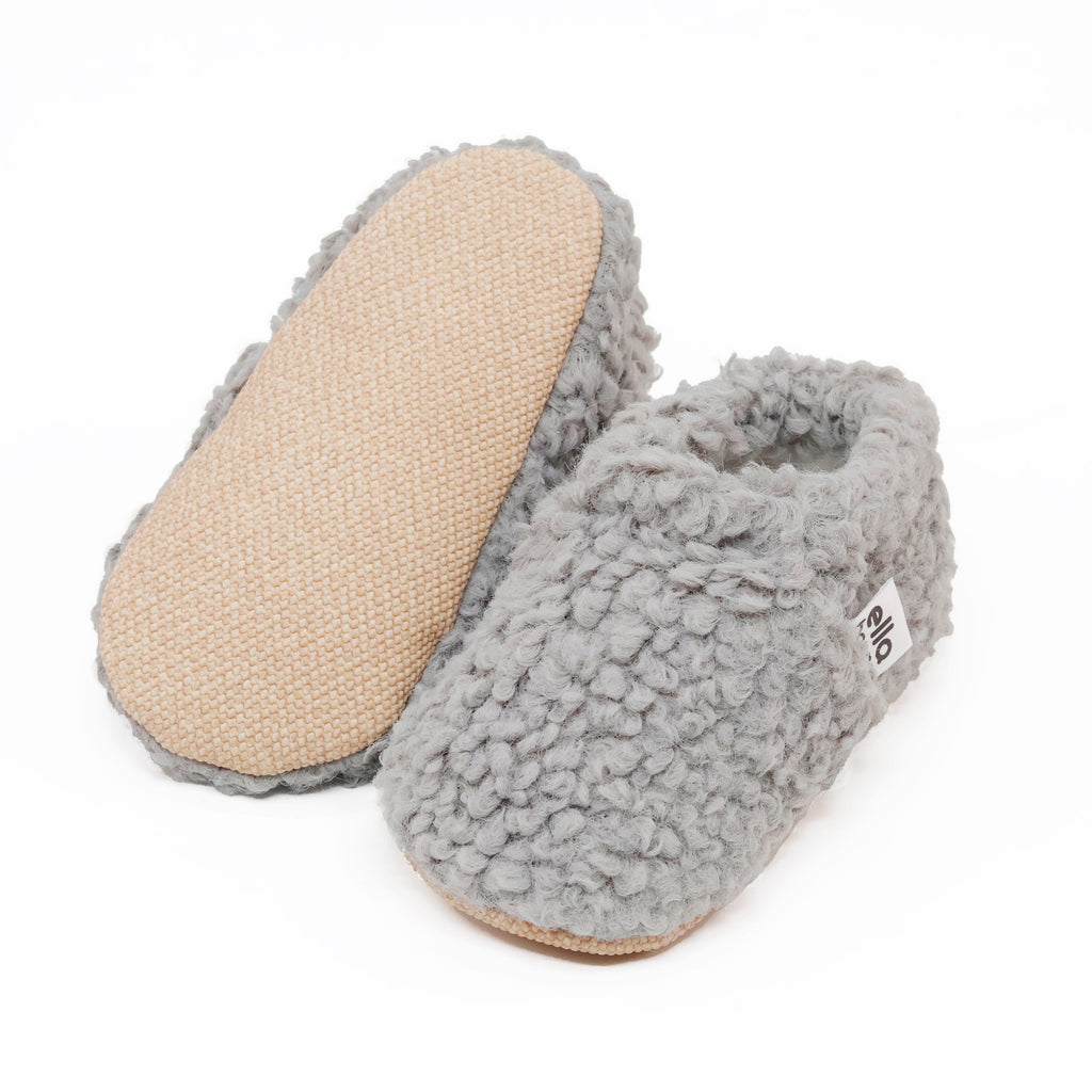 Teddy Soft Sole Baby Slippers – Gray