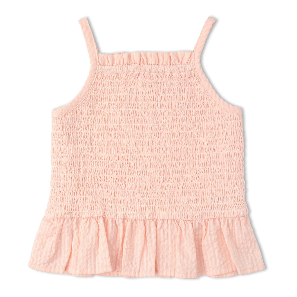Organic Smocked Top And Bloomer Set - Blush