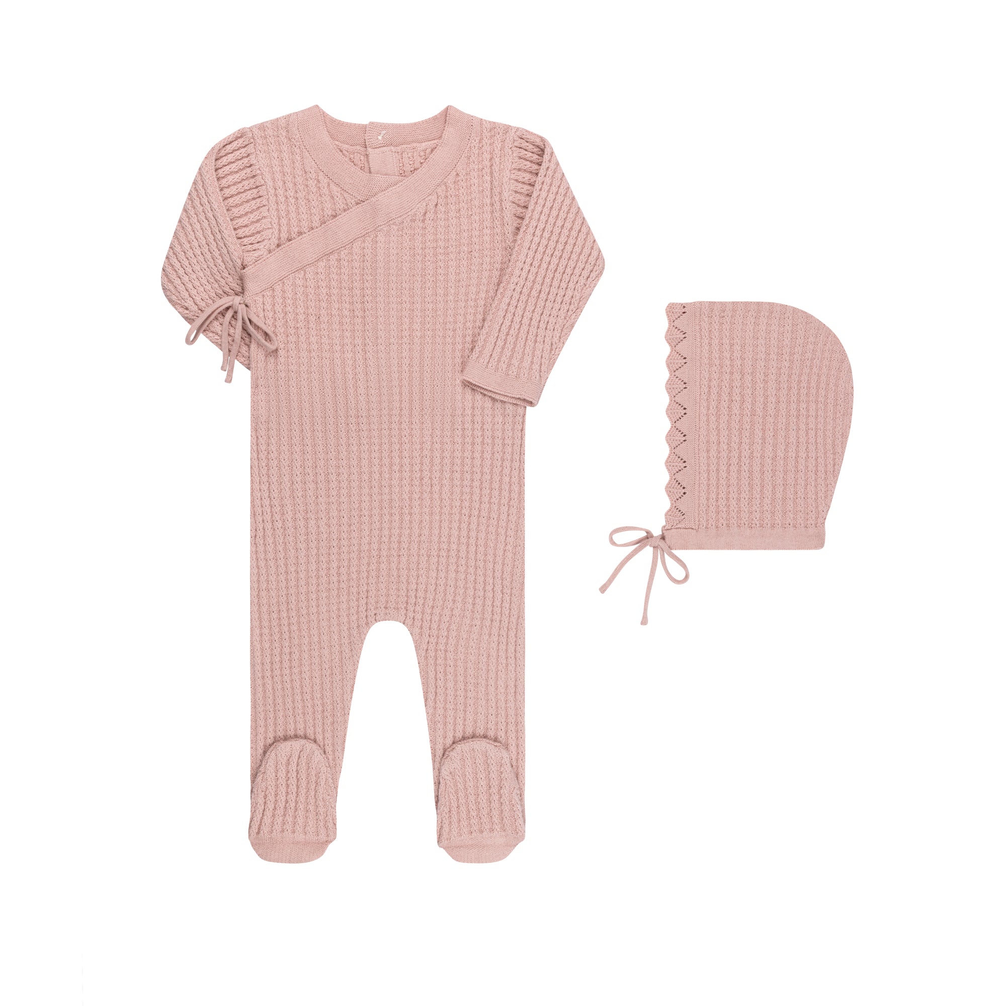 ⁠Ribbed Knit Footie & Hat