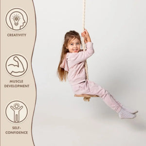 Wooden Rope Swing for Kids – Safe & Fun for Indoor Play - KiddoLux