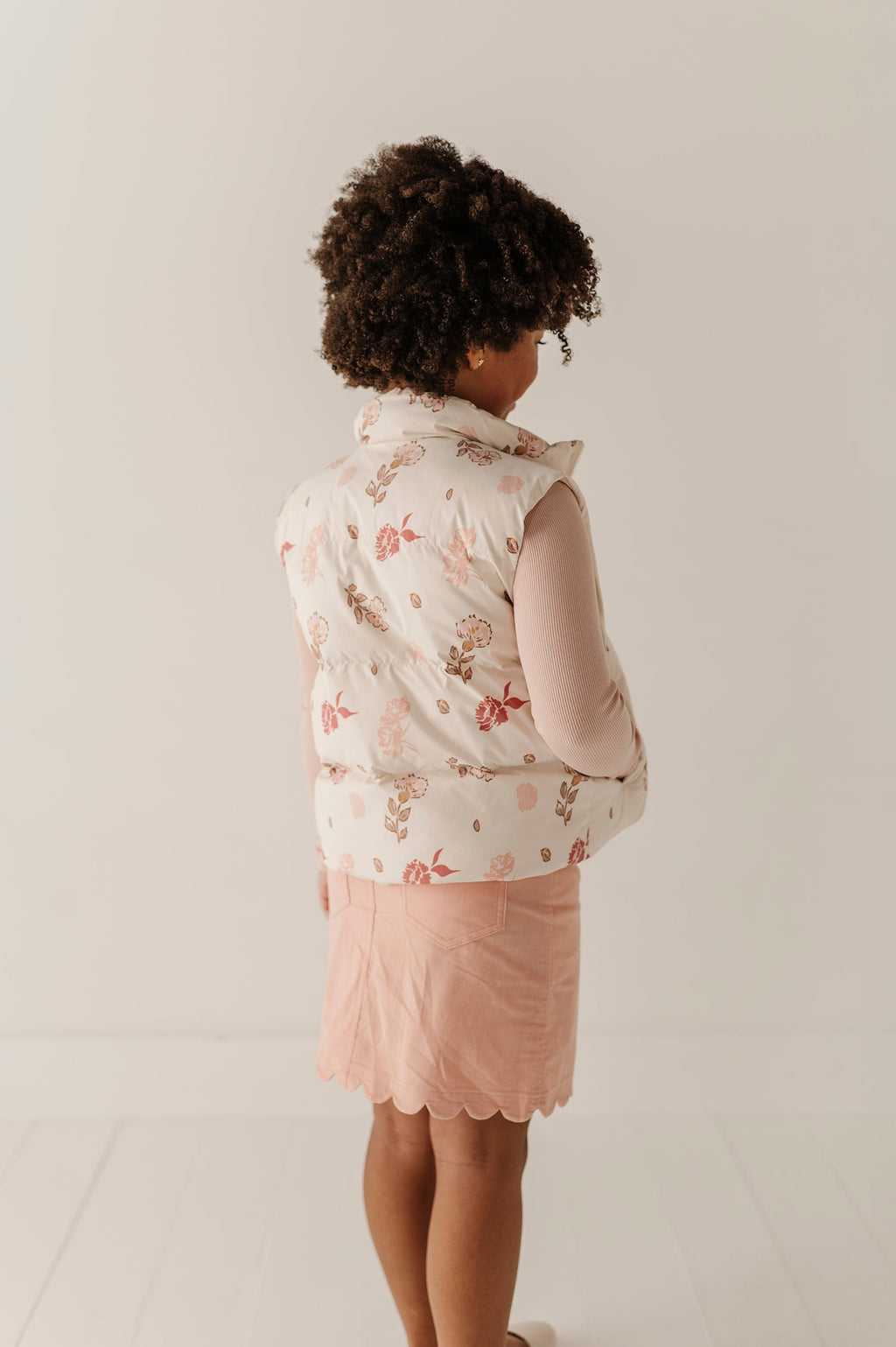 Girls Boho Puffer Vest in Yara Floral