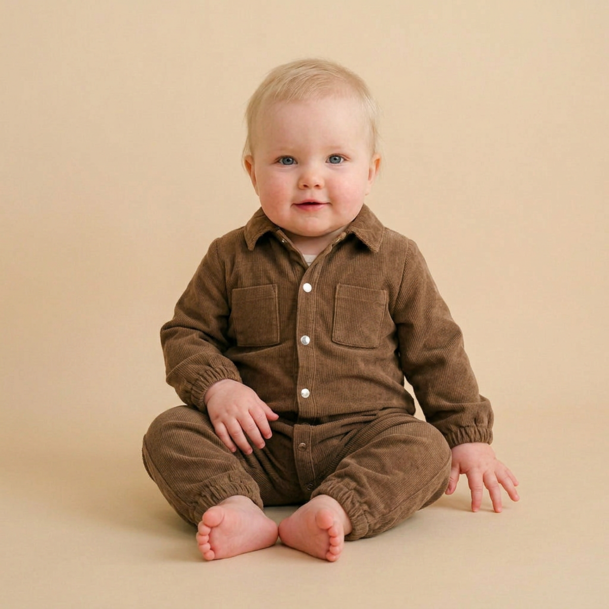 Organic Corduroy Jumpsuit - Brown