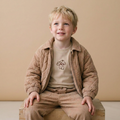 Organic Quilted Bomber Corduroy Jacket - Taupe
