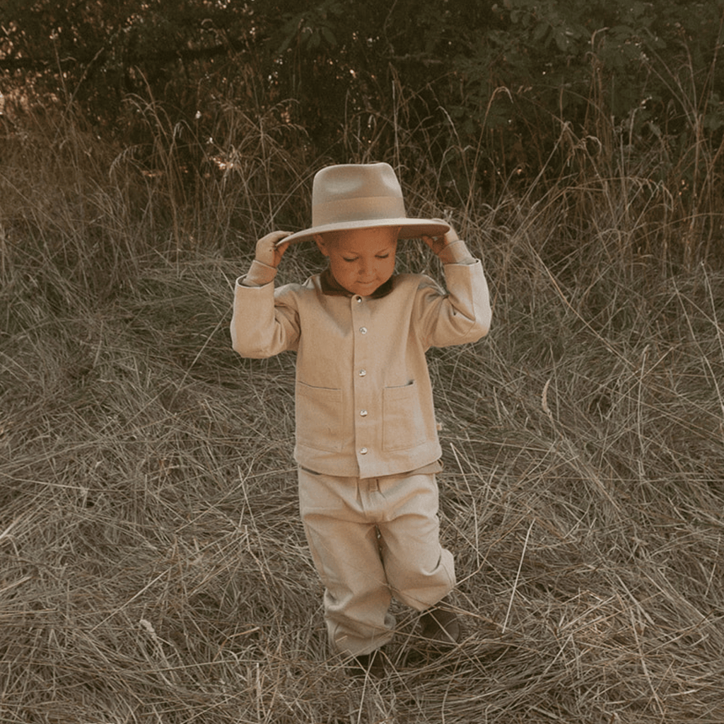 Organic Twill Button Jacket - Oat