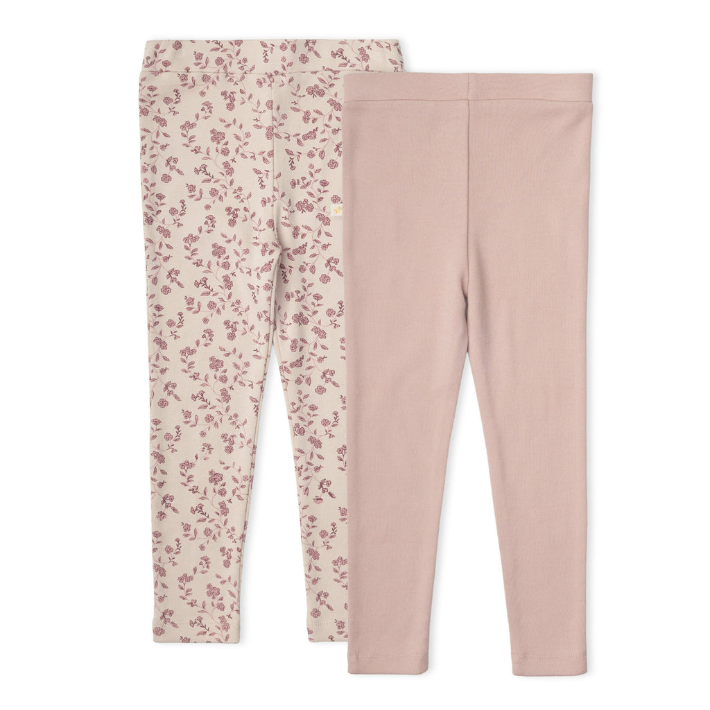 Organic Legging Set of 2 - Petal Whispers + Dusty Rose