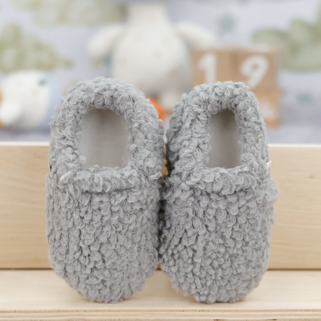 Teddy Soft Sole Baby Slippers – Gray