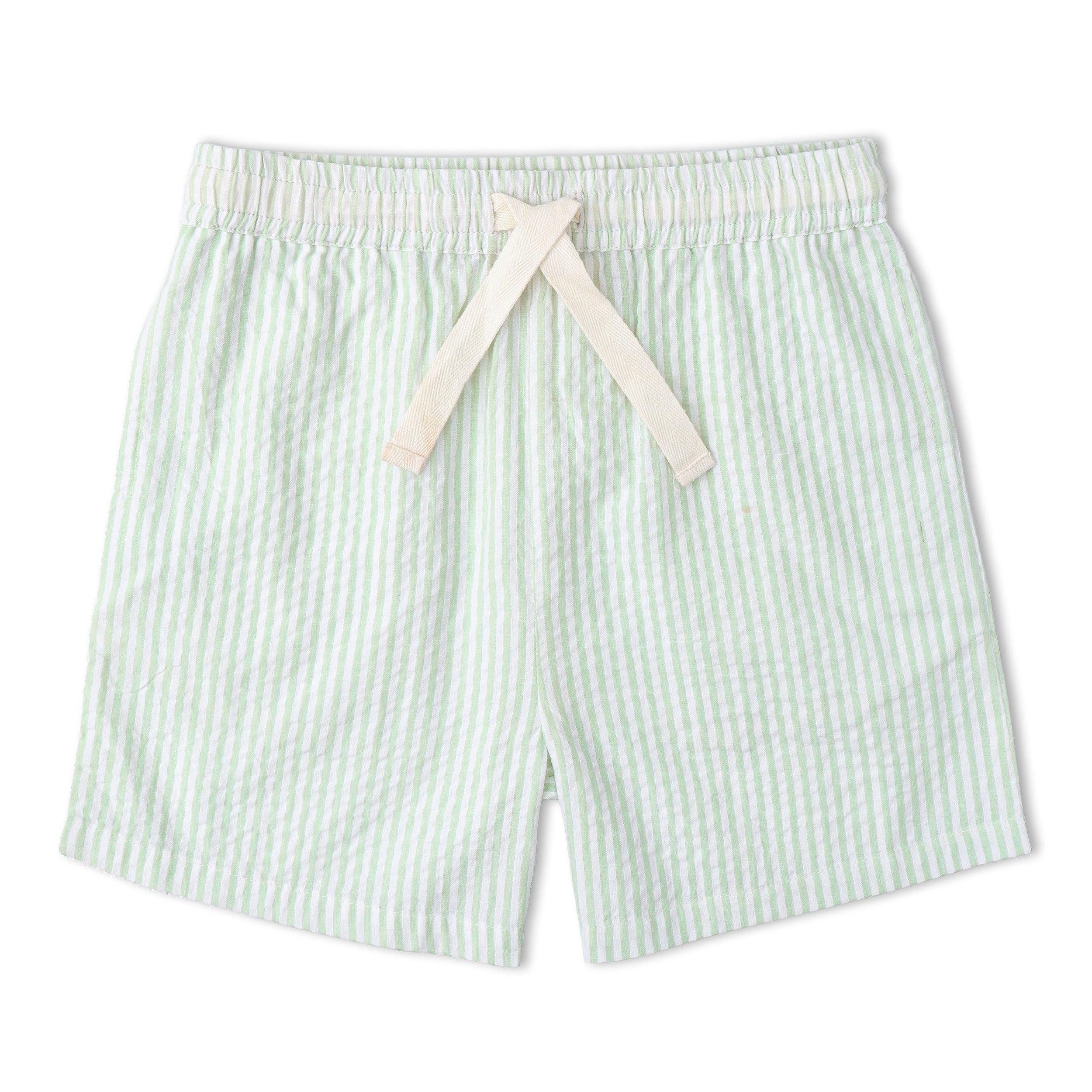 Organic Shirt & Shorts Set - Basil Stripes
