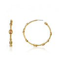 14K Gold Plated ARCTIC MIST Large Hoop Earrings