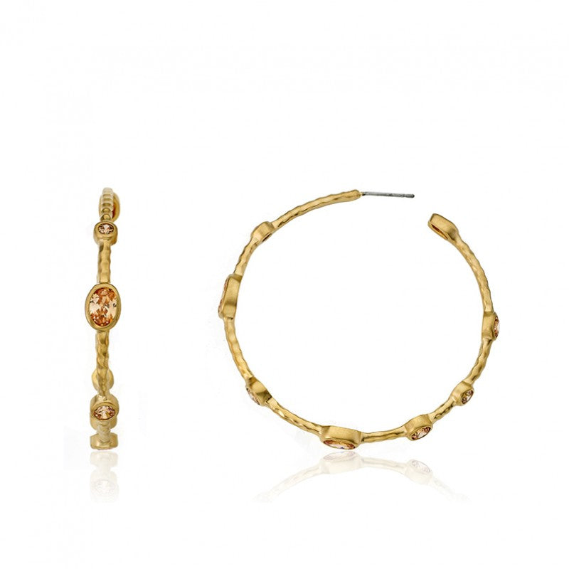 14K Gold Plated ARCTIC MIST Large Hoop Earrings