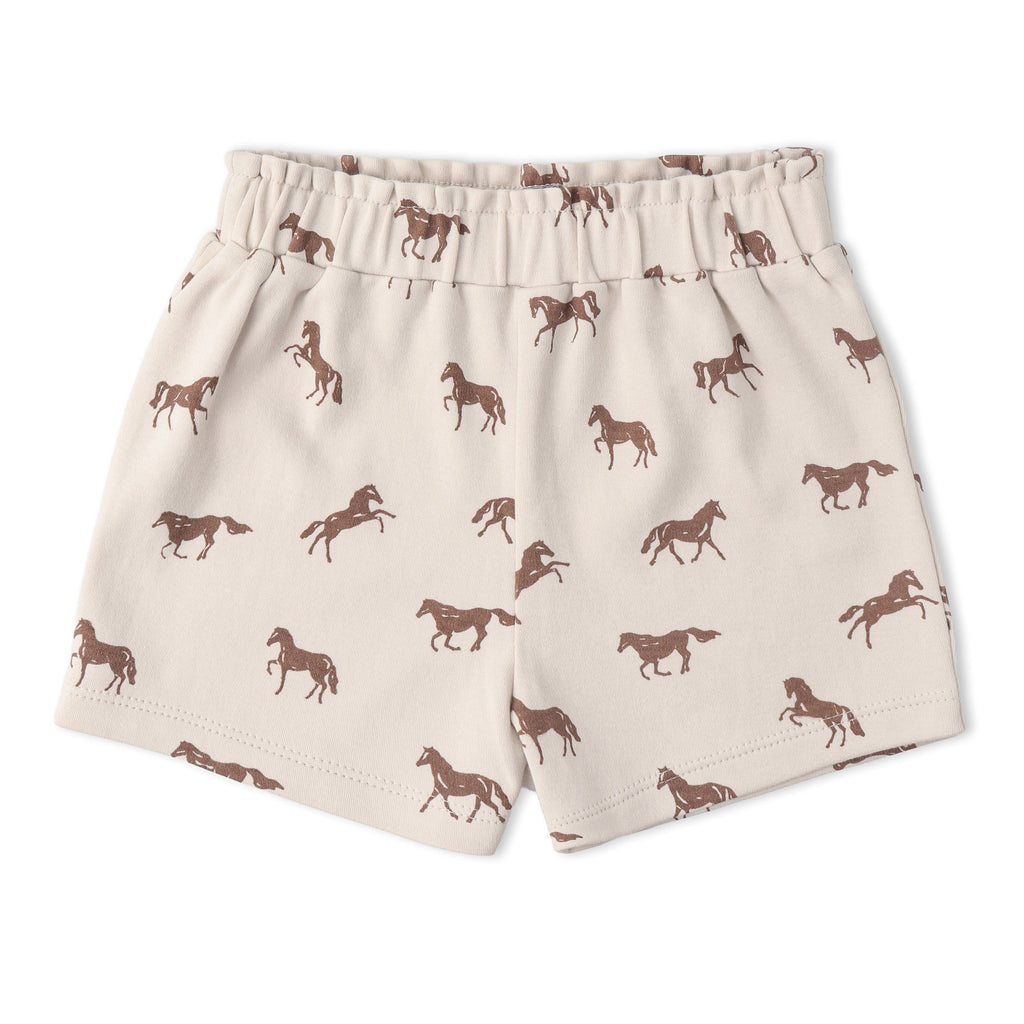 Organic Drop Shoulder Tee & Shorts Set - Horses