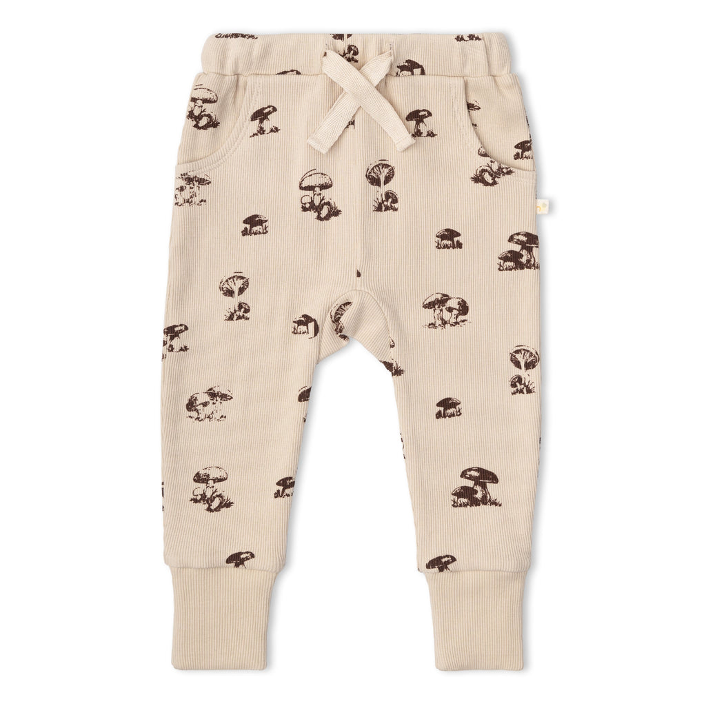 Organic Kimono Onesie & Pants Set - Mushroom