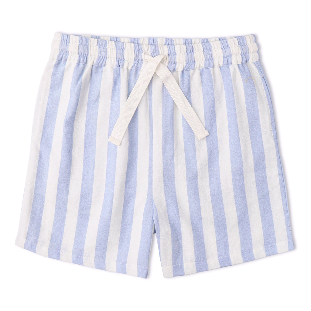 Organic Shirt & Shorts Set - Blue Stripes