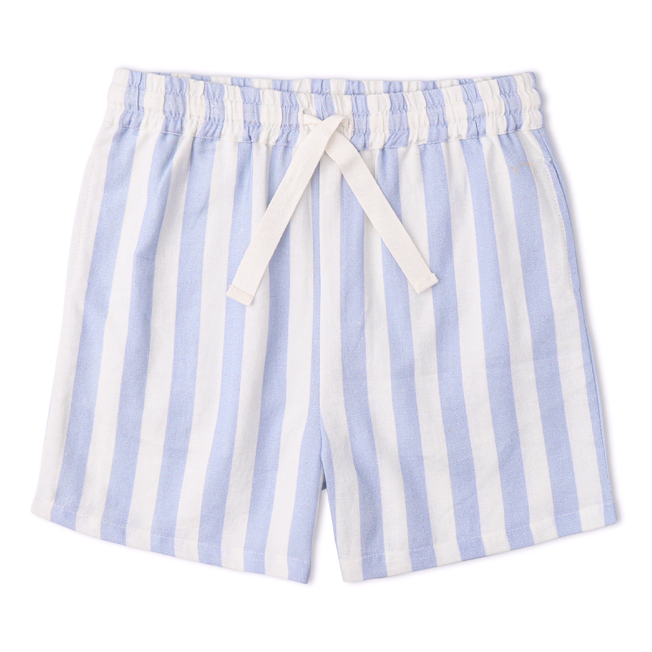 Organic Shirt & Shorts Set - Blue Stripes