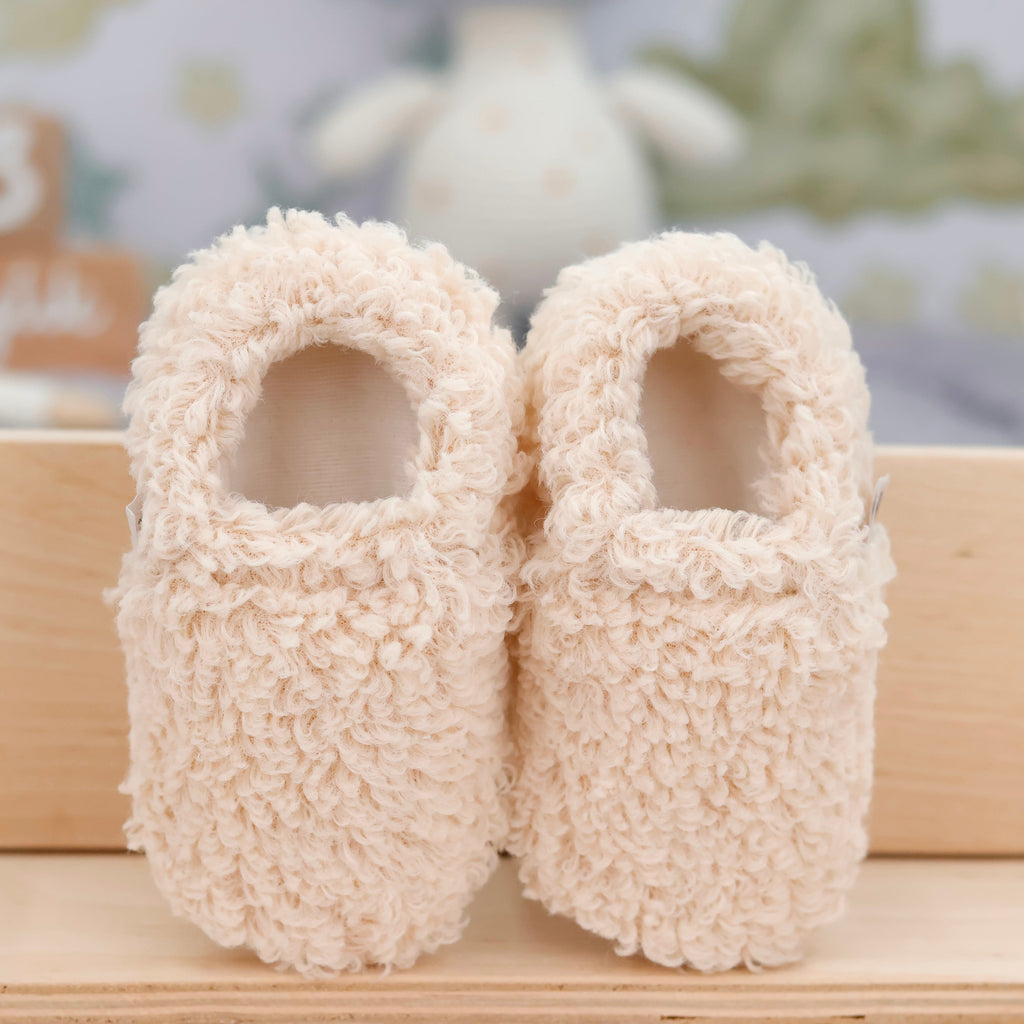 Teddy Soft Sole Baby Slippers – Beige