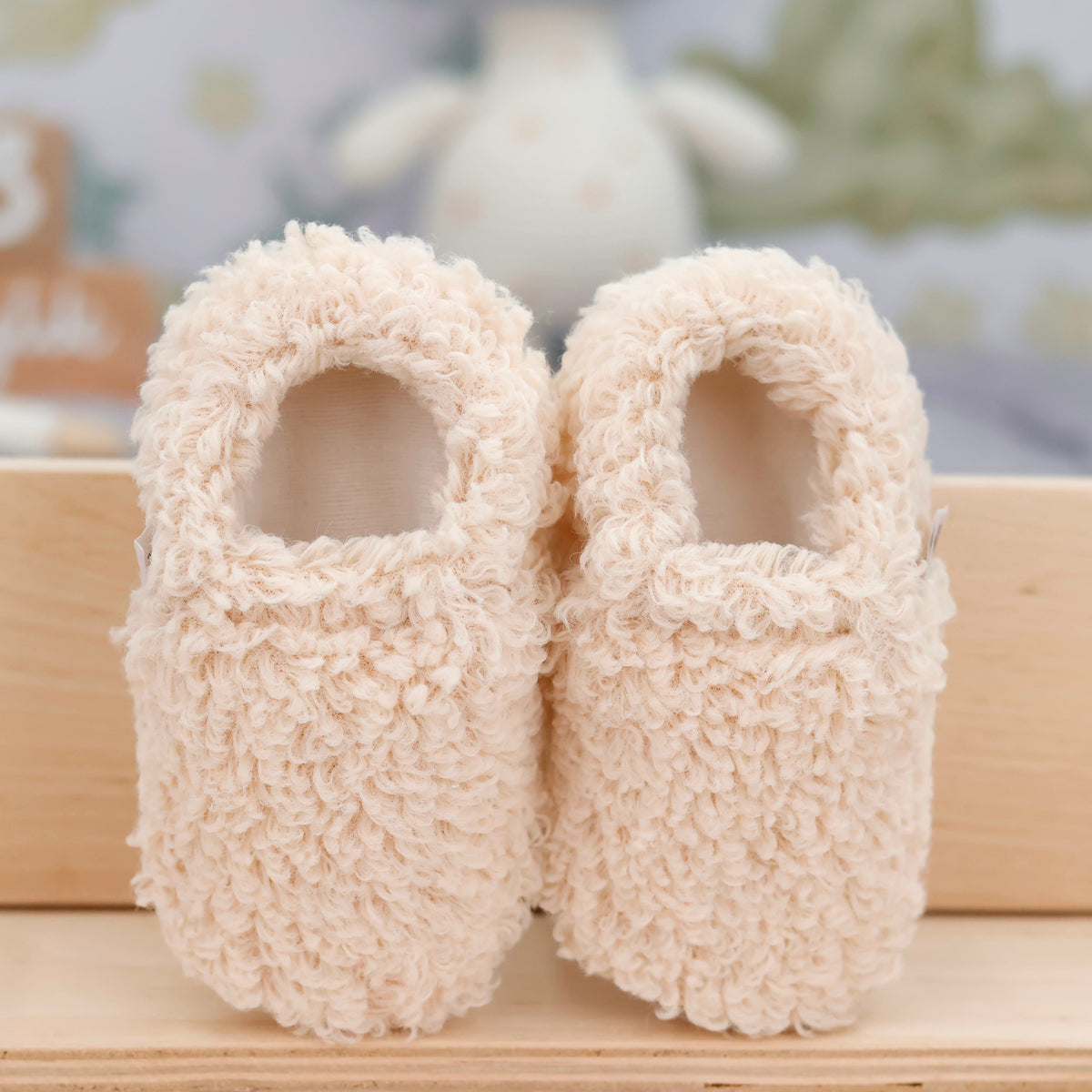 Teddy Soft Sole Baby Slippers – Beige