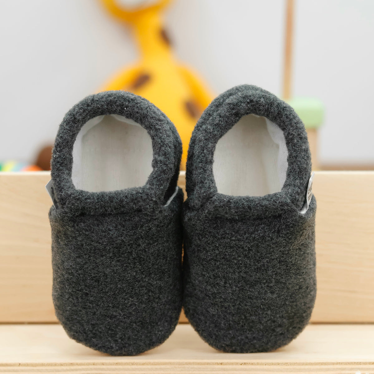 Fleece Soft Sole Baby Moccasins – Anthracite