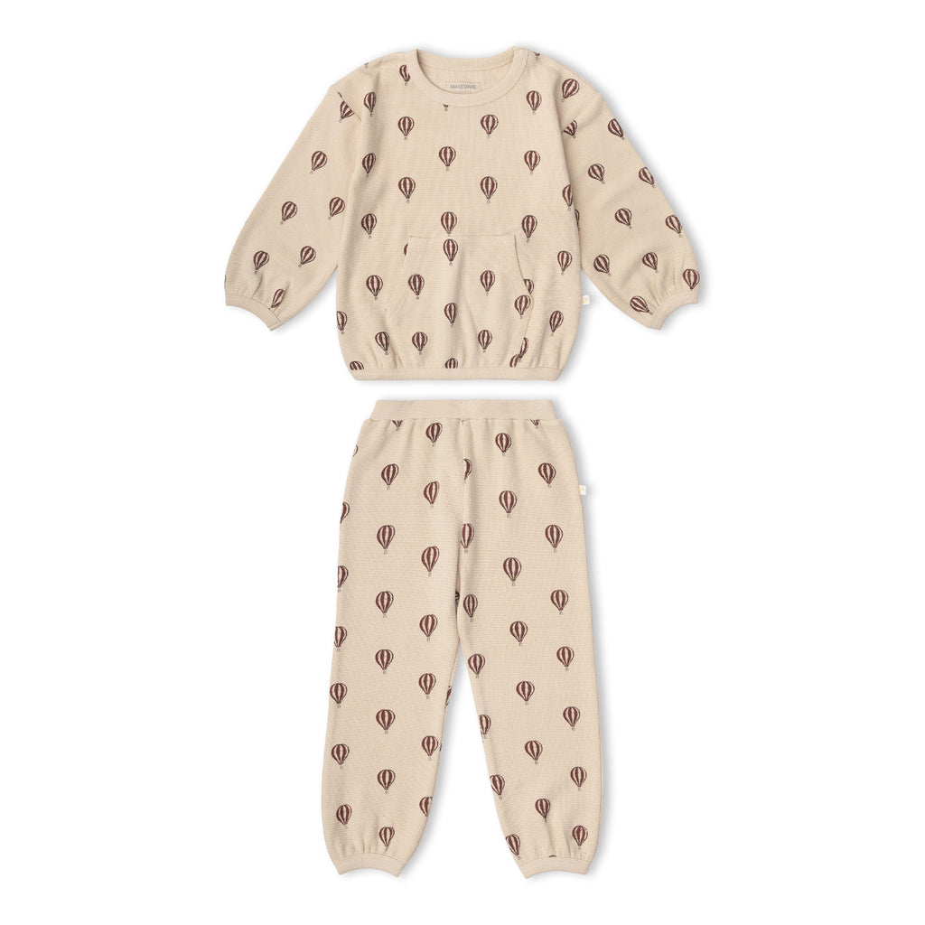 Organic Tee & Pant Slouch Set - Ballon Voyage