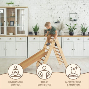 2-in-1 Montessori Ladder & Slide Ramp – Perfect for Kids Active Play - KiddoLux