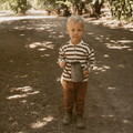 Organic Henley Tee - Cocoa Stripe