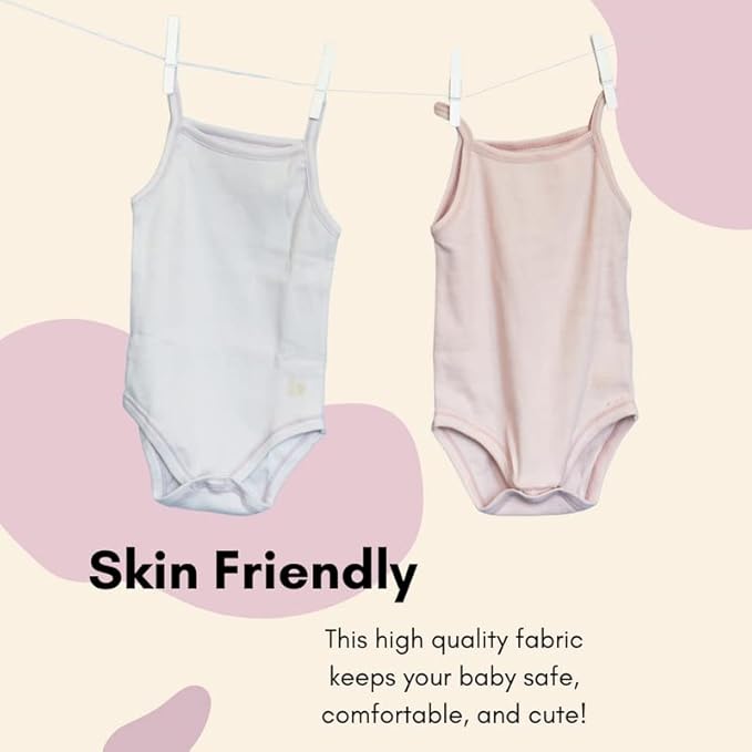 Feathers Tank Top Bodysuits for Baby Girl (2 Pack) Super Soft One-Piece Toddler Bodysuit