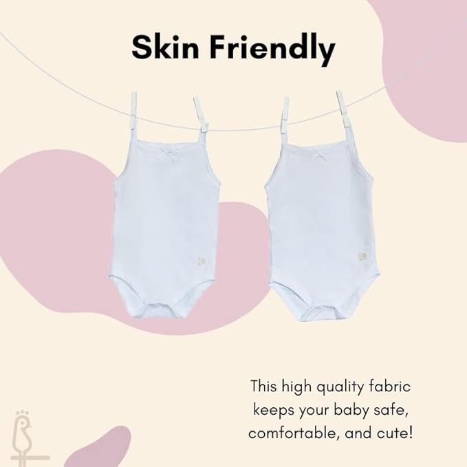 Feathers Tank Top Bodysuits for Baby Girl (2 Pack) Super Soft One-Piece Toddler Bodysuit