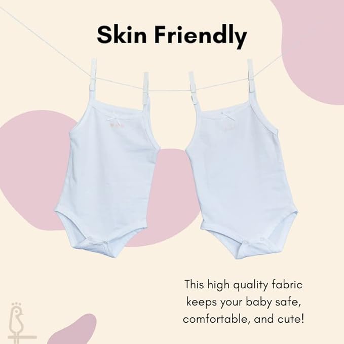 Feathers Tank Top Bodysuits for Baby Girl (2 Pack) Super Soft One-Piece Toddler Bodysuit