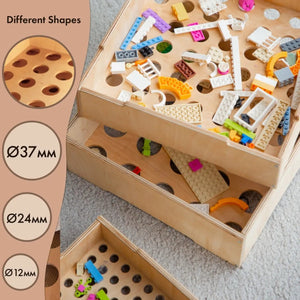 Wooden Storage Sorter for Constructor Toys – Montessori Organizer - KiddoLux