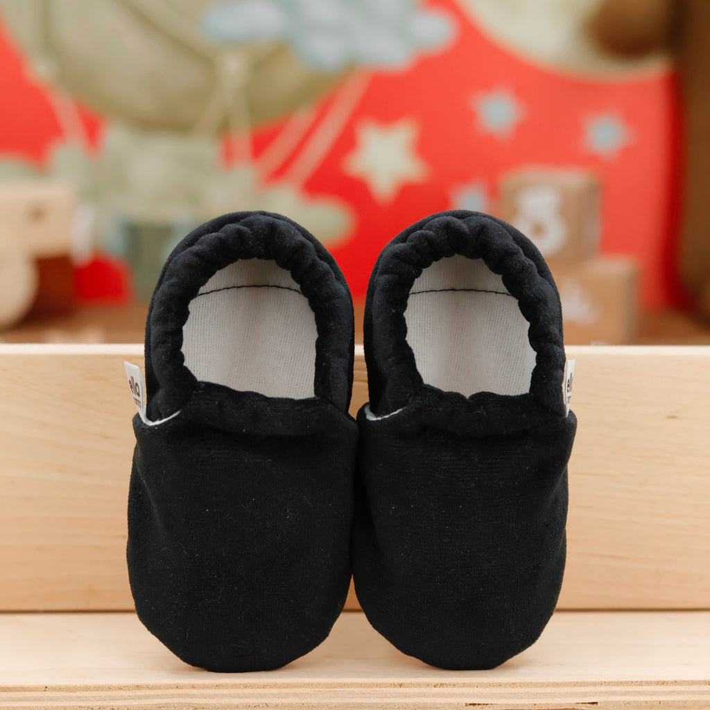 Velvet Soft Sole Baby Moccasins – Black