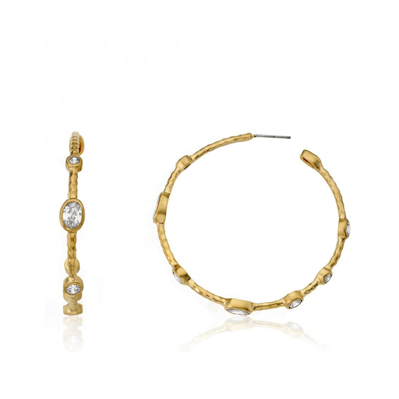 14K Gold Plated ARCTIC MIST Large Hoop Earrings
