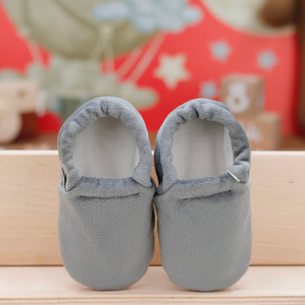 Velvet Soft Sole Baby Moccasins – Gray