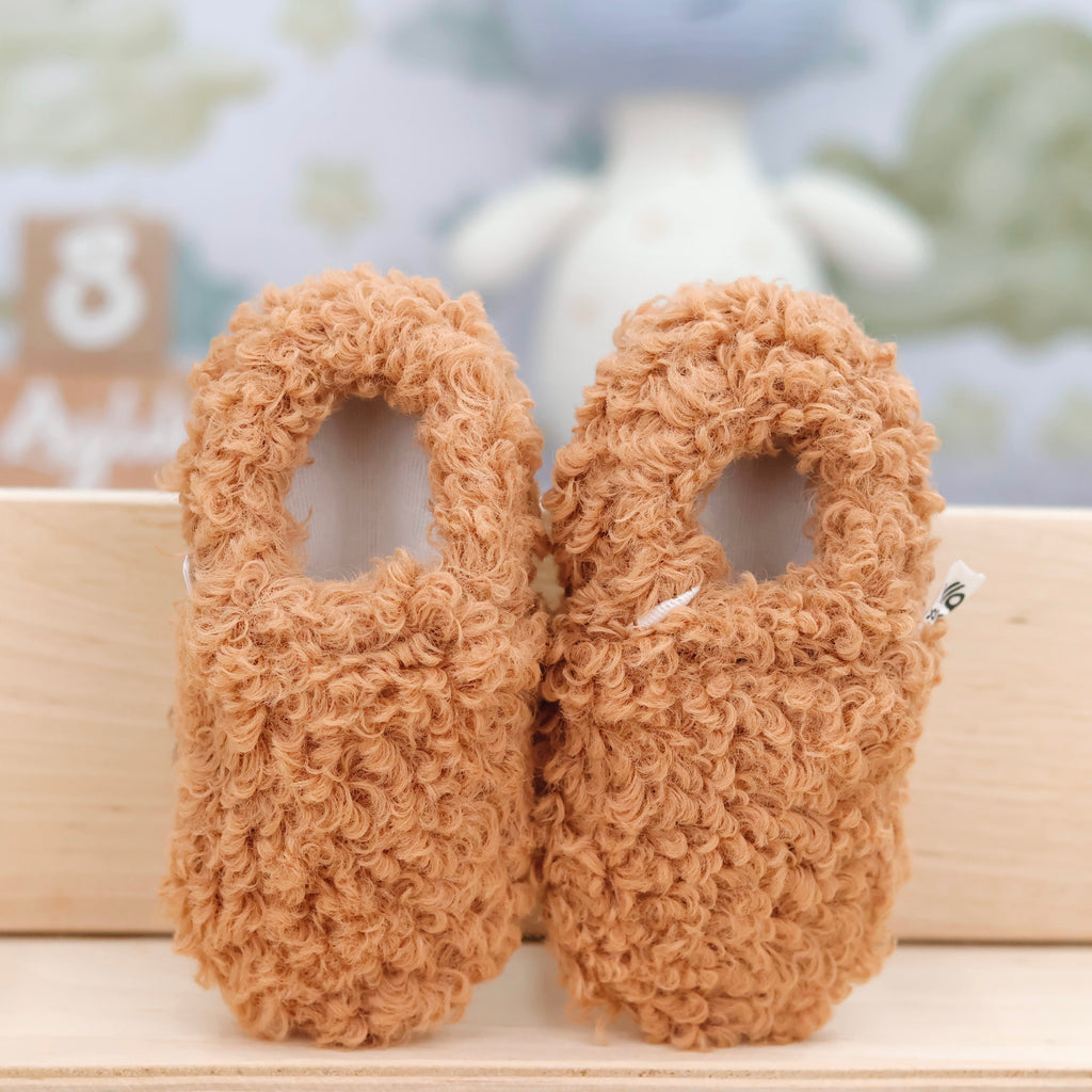 Teddy Soft Sole Baby Slippers – Tan